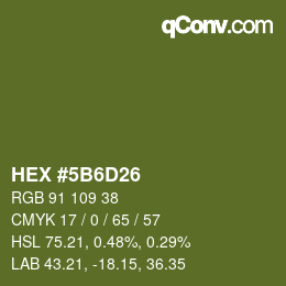 Color code: HEX #5B6D26 | qconv.com