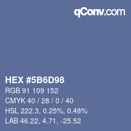 Color code: HEX #5B6D98 | qconv.com