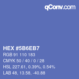 Color code: HEX #5B6EB7 | qconv.com