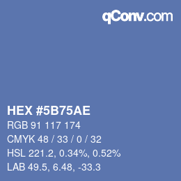 Farbcode: HEX #5B75AE | qconv.com