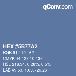 Código de color: HEX #5B77A2 | qconv.com