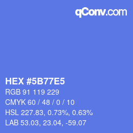 Color code: HEX #5B77E5 | qconv.com