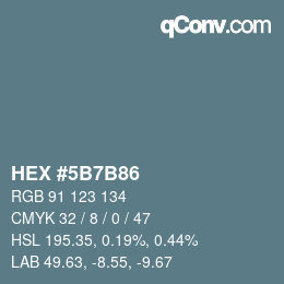 Color code: HEX #5B7B86 | qconv.com