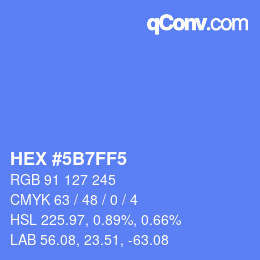 Color code: HEX #5B7FF5 | qconv.com