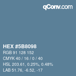 Color code: HEX #5B8098 | qconv.com
