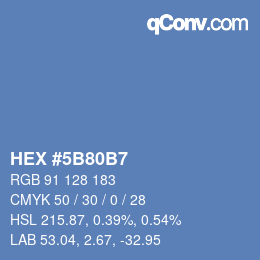 カラーコード: HEX #5B80B7 | qconv.com