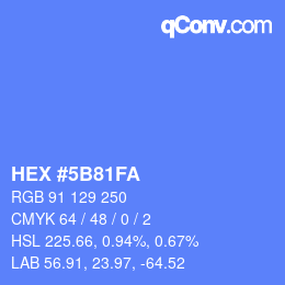 Color code: HEX #5B81FA | qconv.com