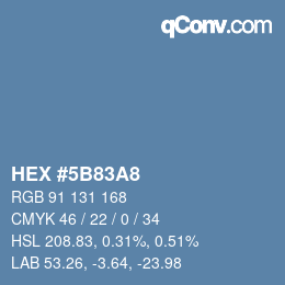 Color code: HEX #5B83A8 | qconv.com