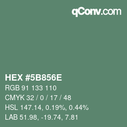 Color code: HEX #5B856E | qconv.com