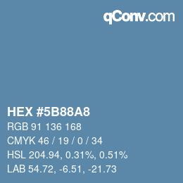 Color code: HEX #5B88A8 | qconv.com