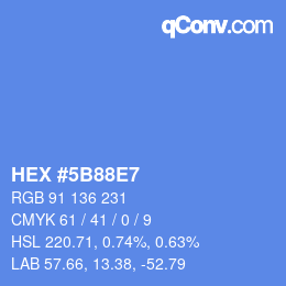 Color code: HEX #5B88E7 | qconv.com