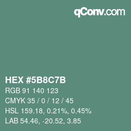 Color code: HEX #5B8C7B | qconv.com