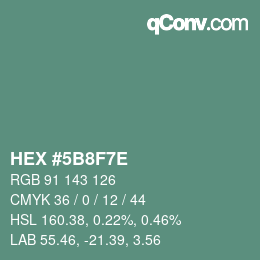 Color code: HEX #5B8F7E | qconv.com