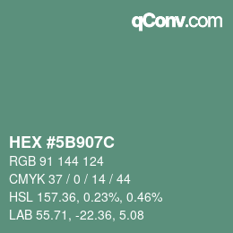 颜色代码: HEX #5B907C | qconv.com
