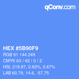 Código de color: HEX #5B90F9 | qconv.com