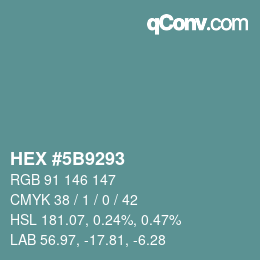 Color code: HEX #5B9293 | qconv.com