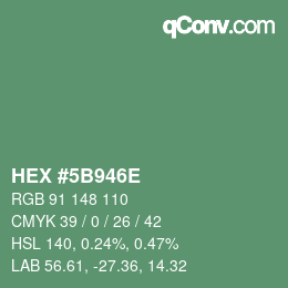 Color code: HEX #5B946E | qconv.com