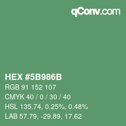 Color code: HEX #5B986B | qconv.com