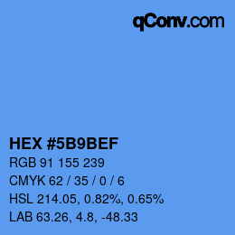 カラーコード: HEX #5B9BEF | qconv.com