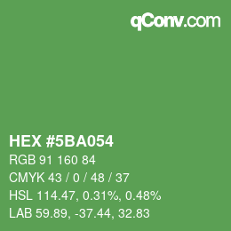 カラーコード: HEX #5BA054 | qconv.com