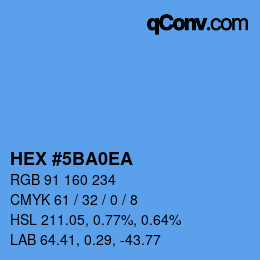 カラーコード: HEX #5BA0EA | qconv.com