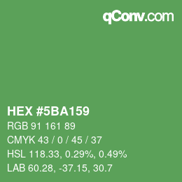 颜色代码: HEX #5BA159 | qconv.com