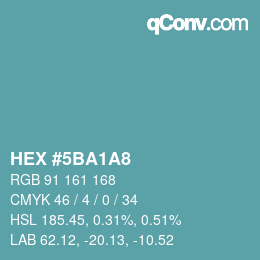Color code: HEX #5BA1A8 | qconv.com