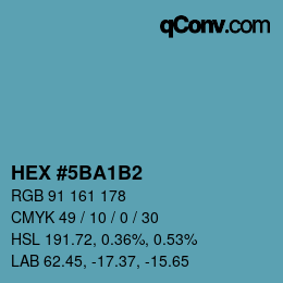 Color code: HEX #5BA1B2 | qconv.com