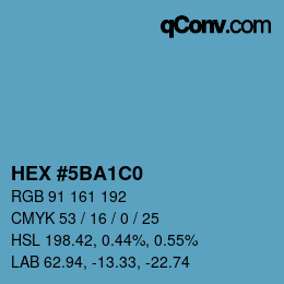 Color code: HEX #5BA1C0 | qconv.com