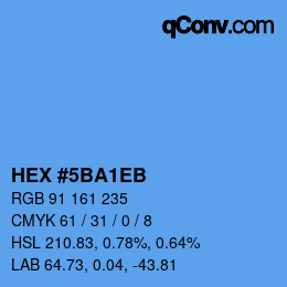 Color code: HEX #5BA1EB | qconv.com