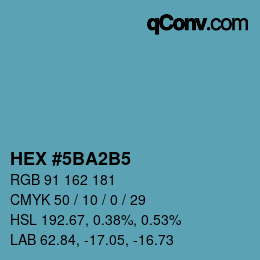 カラーコード: HEX #5BA2B5 | qconv.com