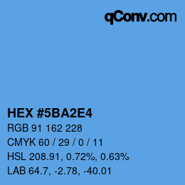 カラーコード: HEX #5BA2E4 | qconv.com
