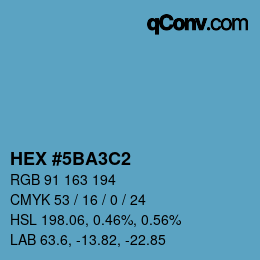 Color code: HEX #5BA3C2 | qconv.com