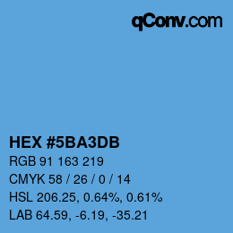 カラーコード: HEX #5BA3DB | qconv.com