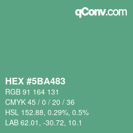 颜色代码: HEX #5BA483 | qconv.com