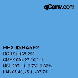 Color code: HEX #5BA5E2 | qconv.com