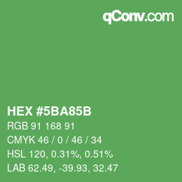 Color code: HEX #5BA85B | qconv.com