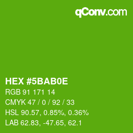 颜色代码: HEX #5BAB0E | qconv.com