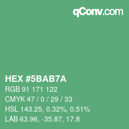 Color code: HEX #5BAB7A | qconv.com
