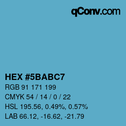 カラーコード: HEX #5BABC7 | qconv.com
