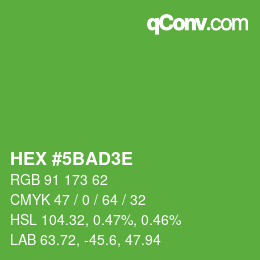 Color code: HEX #5BAD3E | qconv.com