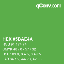 Color code: HEX #5BAE4A | qconv.com