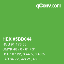 Color code: HEX #5BB044 | qconv.com