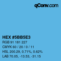 Color code: HEX #5BB5E3 | qconv.com