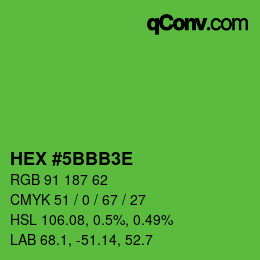 Color code: HEX #5BBB3E | qconv.com