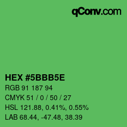 Color code: HEX #5BBB5E | qconv.com