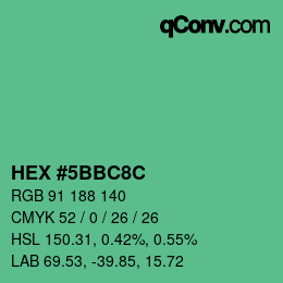 Color code: HEX #5BBC8C | qconv.com