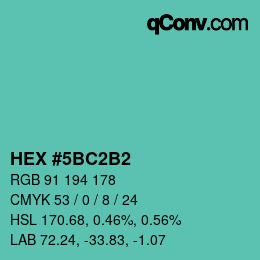 Color code: HEX #5BC2B2 | qconv.com