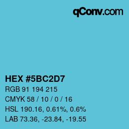 Color code: HEX #5BC2D7 | qconv.com
