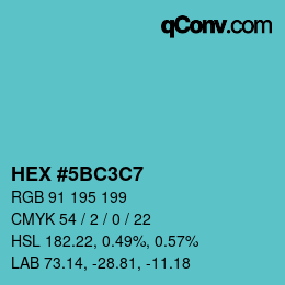 Color code: HEX #5BC3C7 | qconv.com